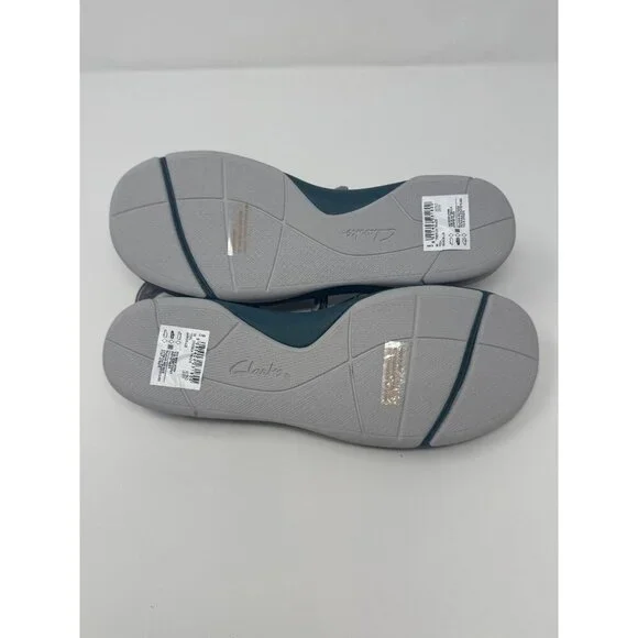 Clarks Women's Tresca Trace Sandal Size 8 Teal Adjustable Strappy - Picture 3 of 7